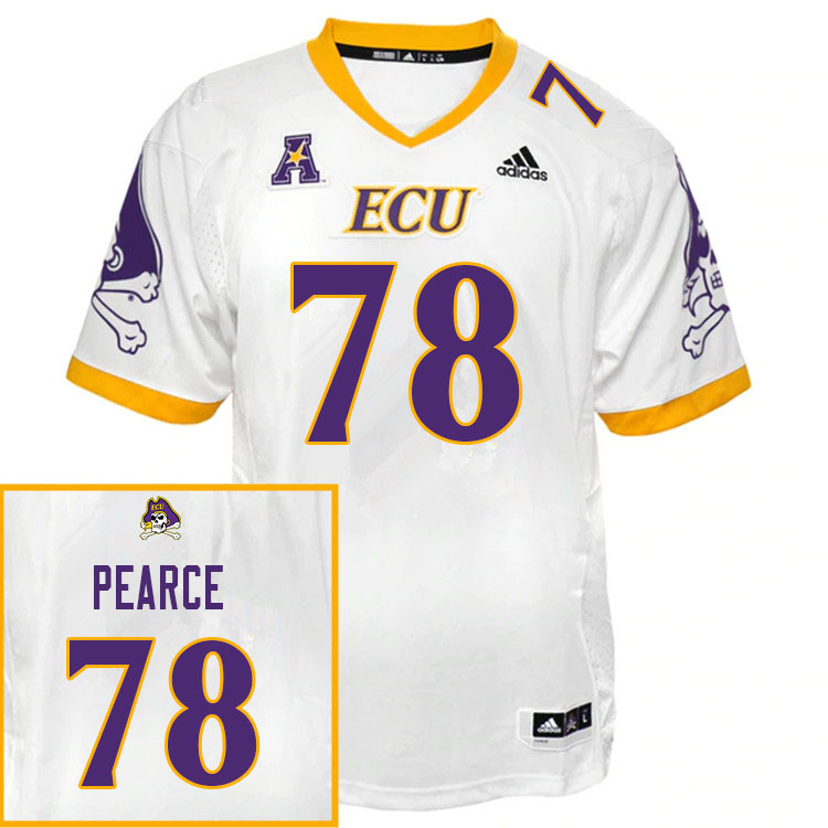 Men #78 Richard Pearce ECU Pirates College Football Jerseys Sale-White